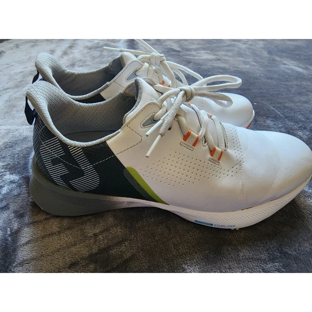 FootJoy Fuel Power Stabilizer Mens Golf Shoes White Black 55443 Size 8 M